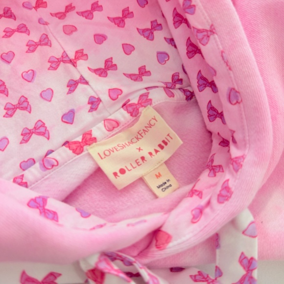 Roller Rabbit Pink Disco Tie Dye Bow Love Shack Fancy Hoodie with Sweatpants - Picture 10 of 11